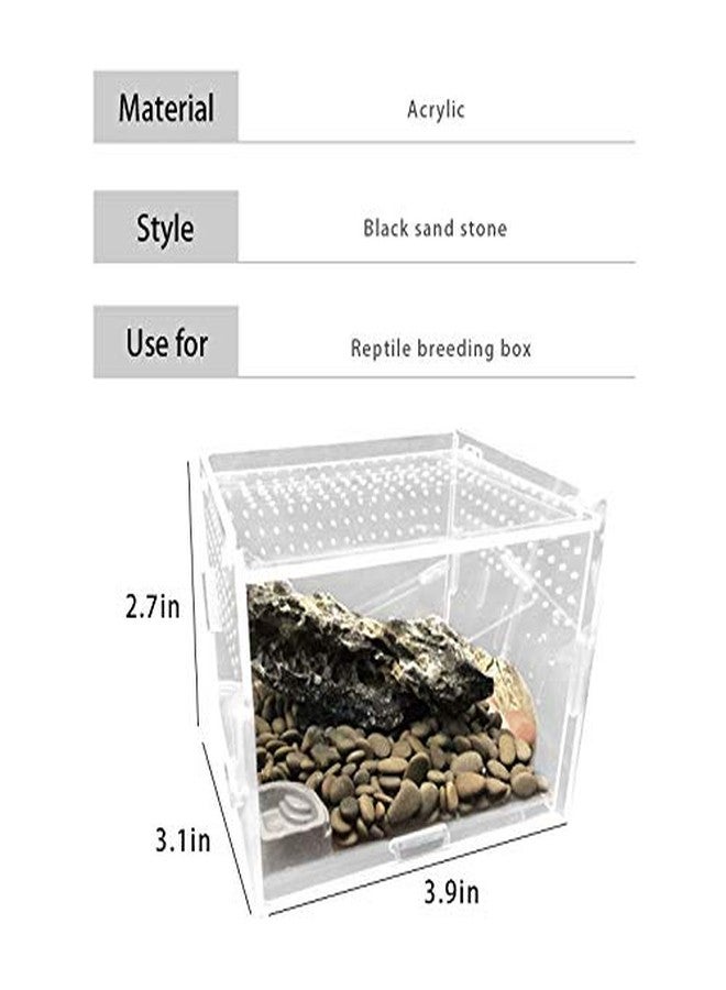 La La Pet® Acrylic Transparent Reptiles Terrarium Spider Breeding Box for Lizard Bearded Dragon Frog Chameleon Geckos Snails Hermit Crabs - Image 5